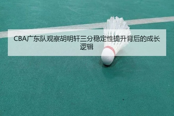 CBA广东队观察胡明轩三分稳定性提升背后的成长逻辑